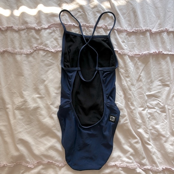 Jolyn Navy blue brandon solid back training swim suit size 26 one piece - Picture 2 of 4
